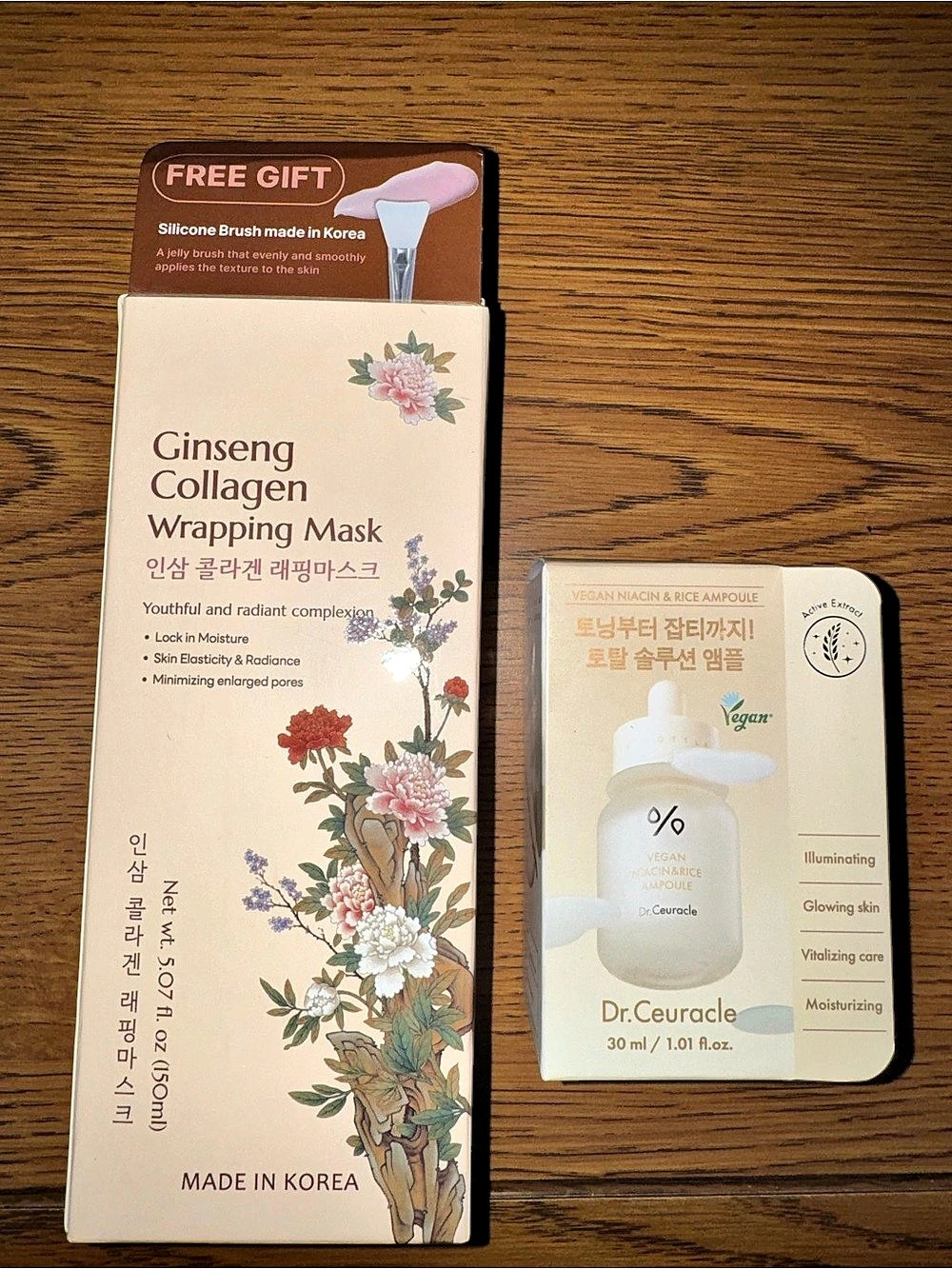 Dr. Ceuracle Ginseng Collagen Wrapping Mask and Vegan Niacinamide Ampoule